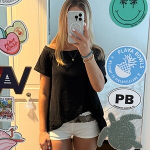 Off the shoulder edited top oversized